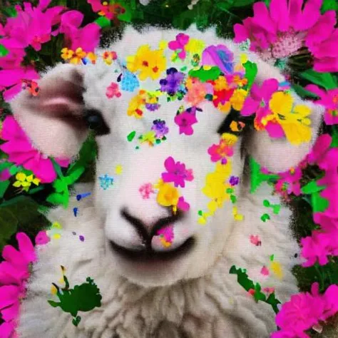 lamb in flowers, trsldamrl