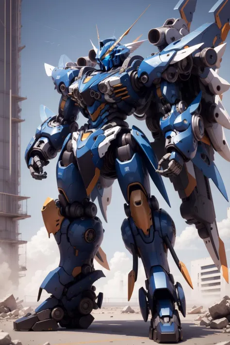 ((best quality)),((masterpiece)),((highres)),((detailed)), original, 
BlueColor, no humans,robot,mecha,mecha wings,  full body, strong, fat,huge,