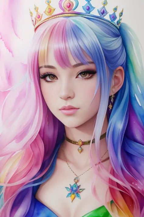 brookemonk is the queen of rainbow magic, anime character design, unreal engine, beautiful, tumblr aesthetic,  hd photography, h...