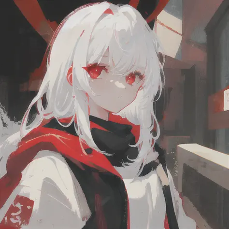 1 girl with white hair and red eyes