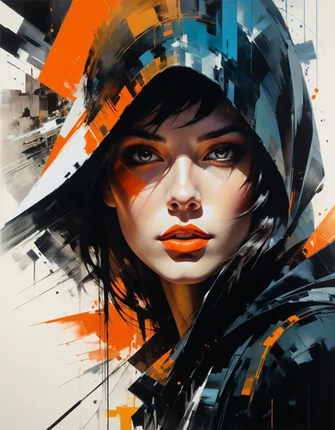 by Ed Mell and Russ Mills,  (luminar , vivacious , masterful:1.4), poster art, bold lines, hyper detailed, expressive,  award wi...