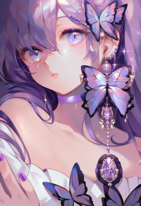 score_9, score_8_up, score_7_up, score_6_up, <lora:oh4xl_p6_lokr_v4312:0.95> 1girl, solo, jewelry, bug, earrings, purple nails, ...