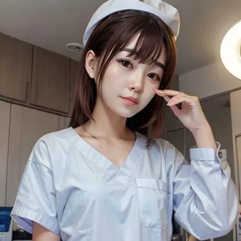 masterpiece,high quality, high resolution,ultra detailed,8k,surgeon,straight hair,two girls,pretty,black surgical gown,light blu...