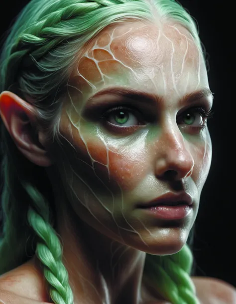highly detailed marble and jade sculpture of a female elf,volumetric fog,Hyperrealism,breathtaking,ultra realistic,ultra detaile...