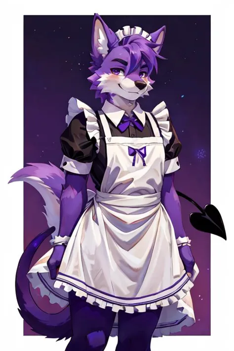 a cartoon picture of a cat dressed in a maid outfit