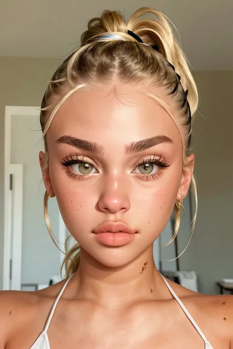 <lora:MaddieFrancessca_v1:.9> MaddieFrancessca, focus on eyes, close up on face, pouting, wearing jewelry, hair styled high pony...