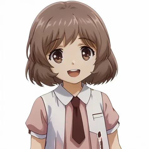 <lora:SakuraAmatsukaXLpony001>,
smile,open mouth,
solo,
SakuraAmatsuka,1girl,brown hair,short hair,brown eyes,
pink_dress,white vest,necktie,