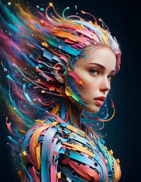 cybernetic style Ultimate fusion of technology and allure, Cosmic Cyber Warrior. Embodying the creative genius of Jovana Rikalo,...