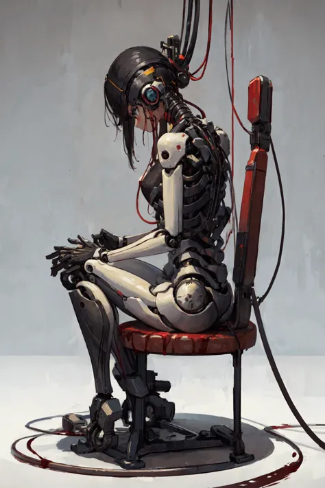 (masterpiece, top quality, best quality, official art, beautiful and aesthetic:1.2), 1girl, from side, mechanical girl, solo, fu...