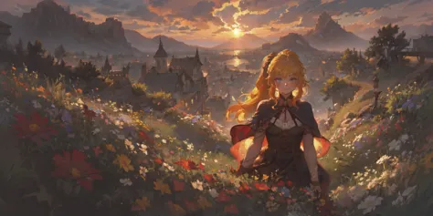 (masterpiece, sle, best quality, official art, beautiful and aesthetic:1.2) BREAK 1girl, solo, yellow hair, blue eyes, braid, lo...