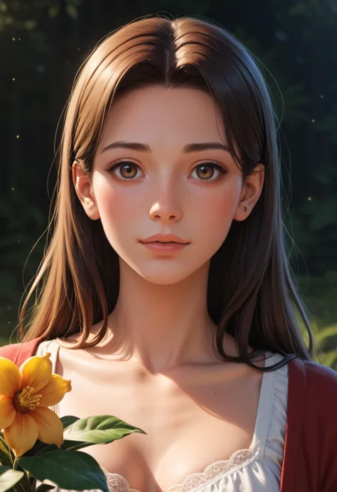 score_9, score_8_up, score_7_up, score_6_up, score_5_up, score_4_up,  Ghibli-inspired close-up: A woman with warm, inviting eyes...