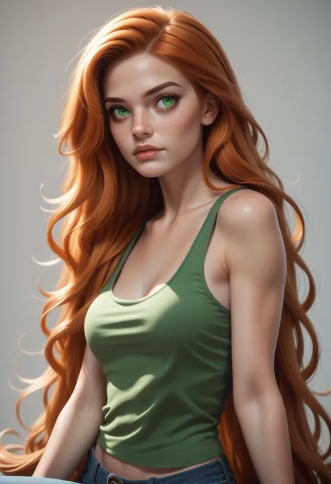 スコア_9, スコア_8_上, スコア_7_上,
1人の女の子, 一人で, タンクトップ, 評価_安全,
d4rk3r1n, オレンジ色の髪, 緑の目, 非常に長い髪,