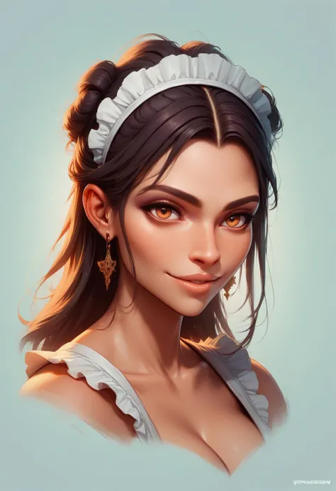 a woman with a headband and a white dress