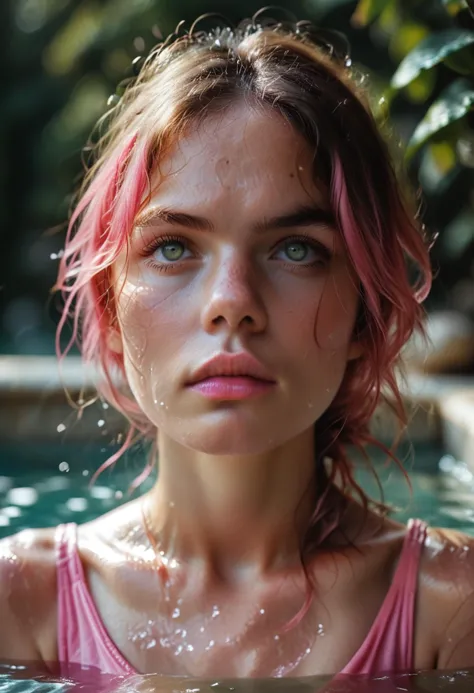 score_9,score_8_up,score_7_up,score_6_up,score_5_up,score_4_up,light theme,((((Top knot)))),bathing suit,slender face,green eyes,portrait middle aged Berber woman,pout,pink lips,photorealistic,