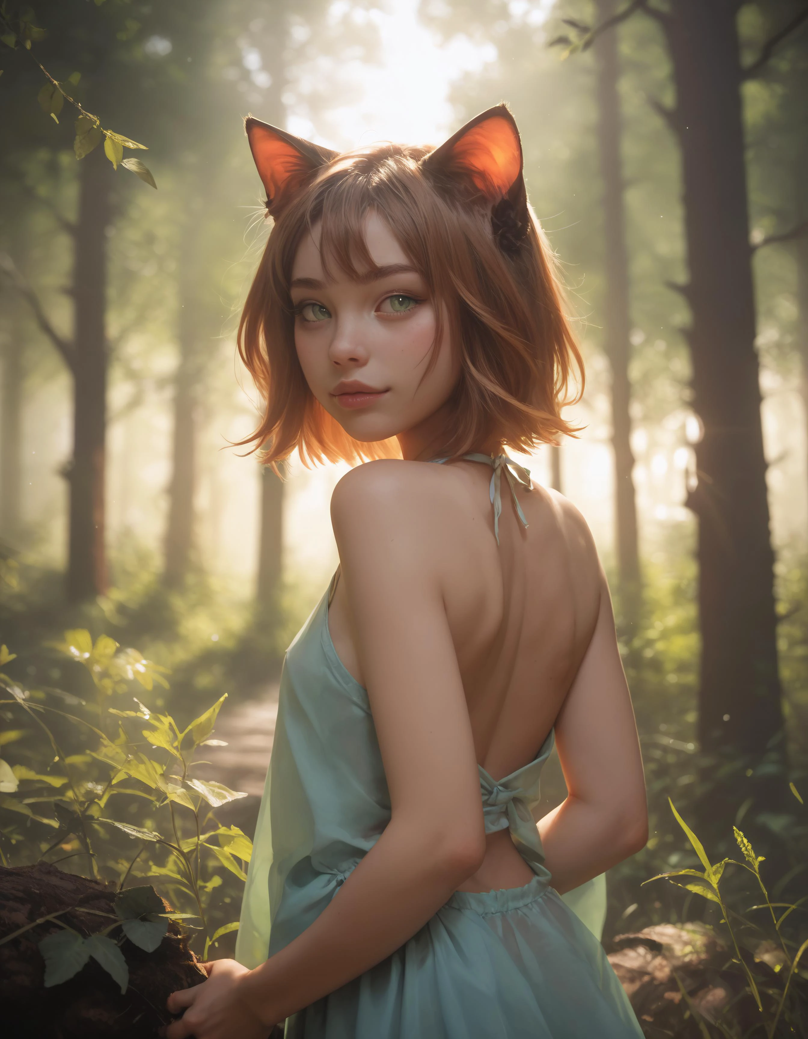 score_9, score_8_up, score_7_up, rating_questionable, rear, side, front, catgirl, kawaii, cute, , grab, wildling, translucent, glowing, dark, woods, rays, lovely, pure, g0th1cpxl, neon, masterpiece, best quality, highly detailed, realistic 