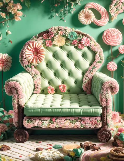 masterpiece illustration, detailed, hires, octane rendering,DonMC4ndyL4nd  ai companion, non-slip surfaces,reconfigurable layout,interface modules,armrests,floral motifs,  gingham,  hard <lora:DonMC4ndyL4nd:1>