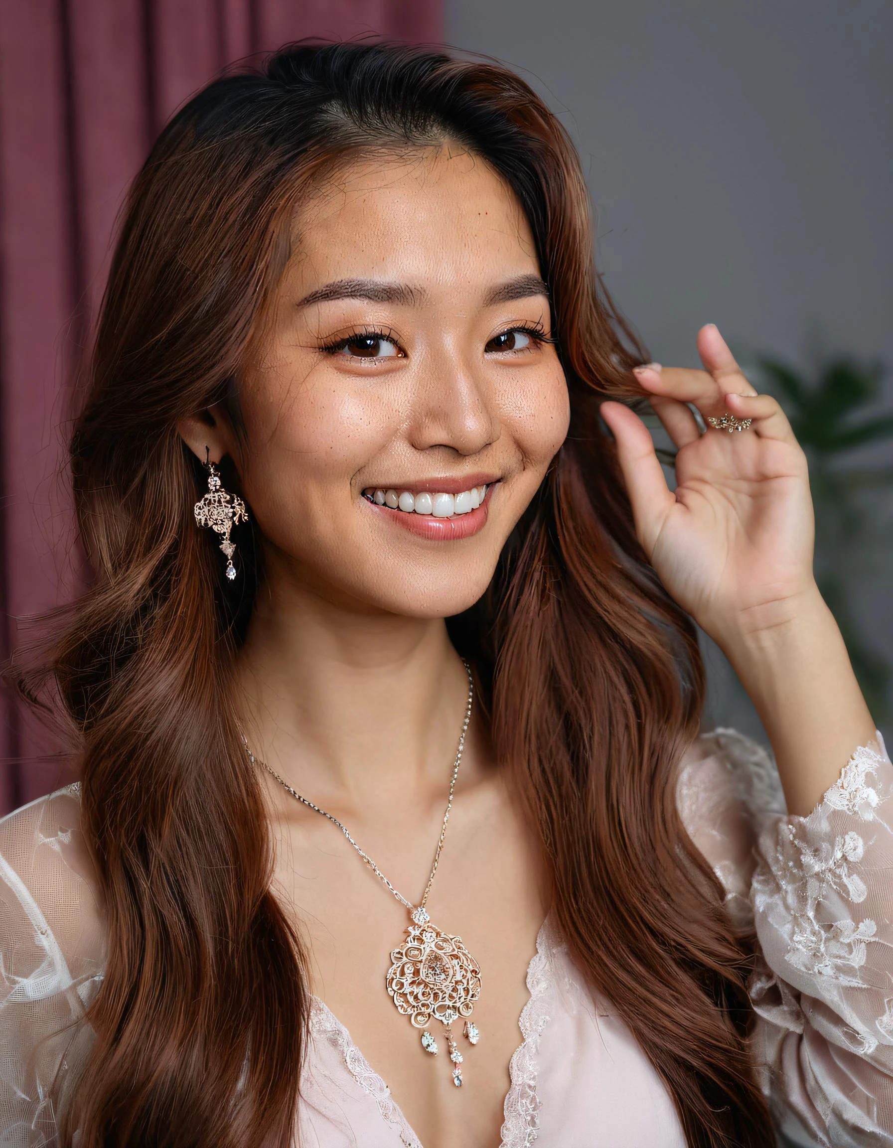 a woman posing for a photo shoot. During the photo shoot, Jazmine Tan
