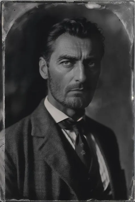 portrait of PhilipCipher, wearing a victorian suit, collared dress shirt and tie, pocket watch, 1800s, analog, grainy, dust, scratches, blurry, Daguerreotype, Gelatin silver, Collodion_Photo, sepia <lora:LowRA:0.8> <lora:Collodion_Photo:1>