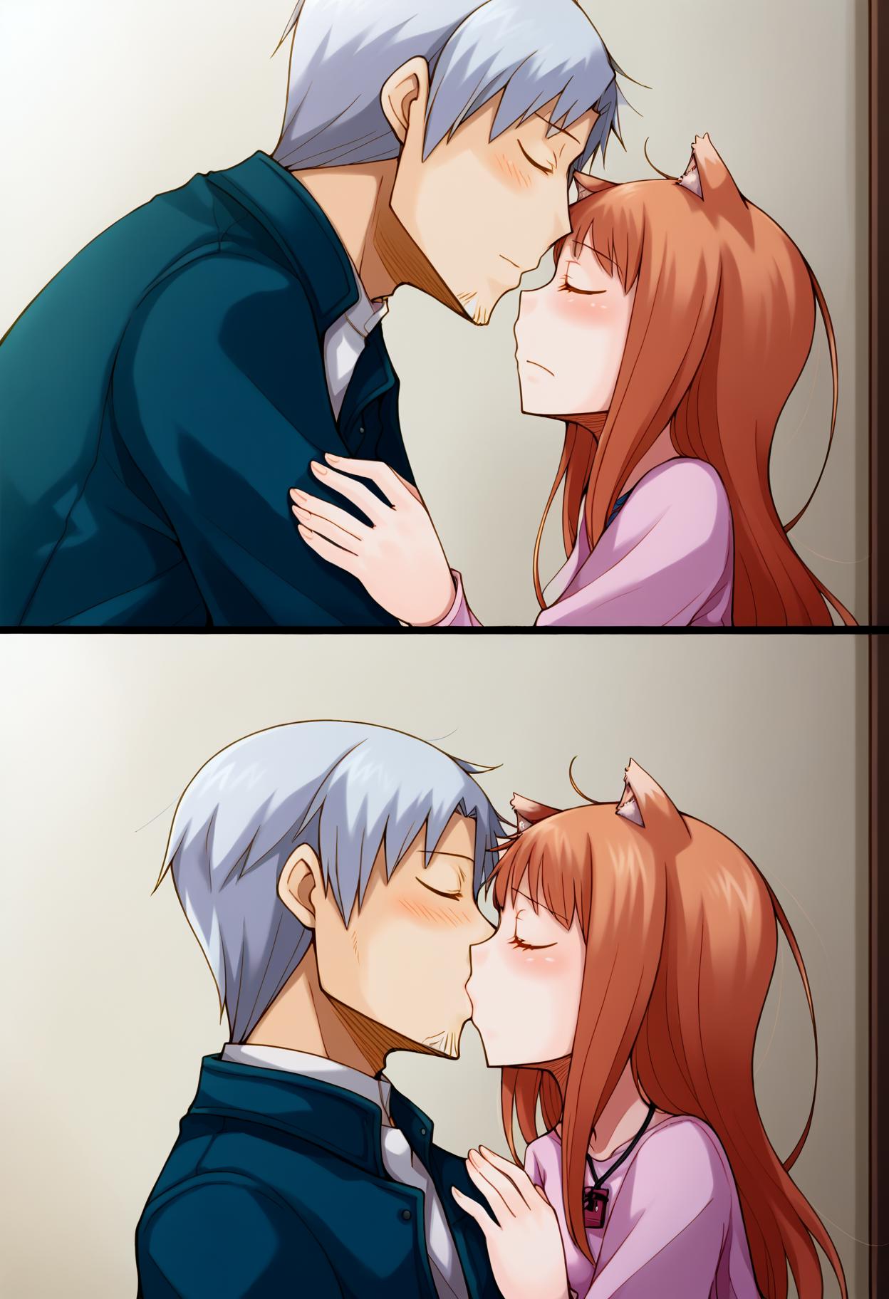 A couple of anime characters kissing each other in a kiss - SeaArt AI