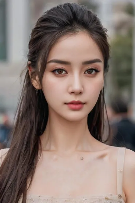 nikon RAW photo,8 k, Fujifilm XT3,masterpiece, best quality, realistic, photorealistic, ultra detailed, extremely detailed face, solo,1girl, standing, fashionable and trendy atmosphere, high-end makeup products, and a stylish expression on her face, close up,