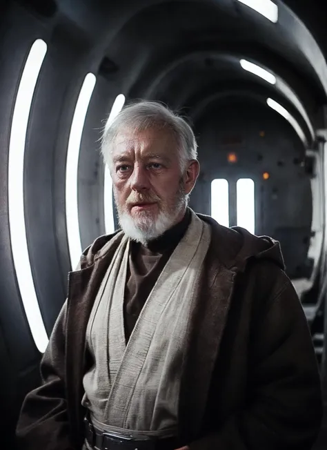 a man in a jedi - wars outfit standing in a tunnel