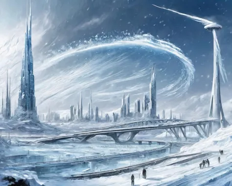 science and technology wind,science fiction,snow,ice,city,<lora:ç§å¹»-éªåé»çº¢sdxl:0.5>,