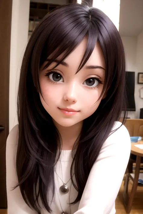 cute girl, , often for highly detailed representation, photographic accuracy, or visual illusion.