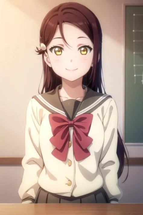 (((pixel-perfect, detail-perfect))), solo, 1girl, <lora:riko-lovelive-01:0.8>, riko sakurauchi, uranohoshi school uniform, bowtie, looking at viewer, smile