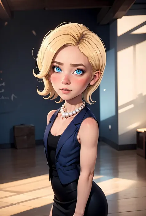 (masterpiece, best quality), 1girl,   <lora:Hilloli_Clinton_Leaf3:0.8> solo, 1girl, Hilloli Clinton, blonde hair, blue eyes, makeup, pearl necklace, blue vest, black dress, pencil skirt,, solo, 1girl, Hilloli Clinton, blonde hair, blue eyes, makeup,  blue vest, black dress,