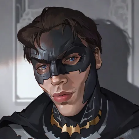 best quality, masterpiece, best quality, beautiful, detailed shadow, aesthetic, 1boy, solo, batman, <lora:KazuyaGuy:1>, portrait...