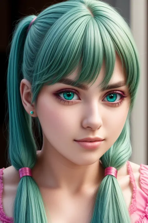 Masterpiece, highres, high quality, Detailed face, best quality,20 year old,uzi <lora:microUziGirls_v10:0.5>,green hair,long twi...