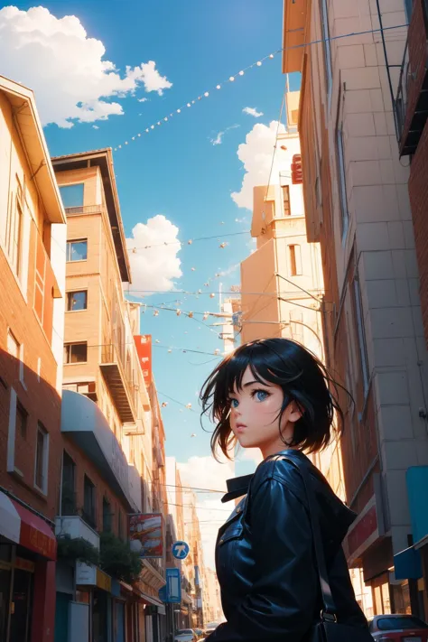 1fille, (art cinématographique de Luc Besson:1.1) Et (Ernest Zacharevic:1.1) Et (Benoit B. MEtelbrot:0.8) , [Anime banal, majestueux, détails fous, plan moyen rapproché d'un Infused Frilled ([Bulldog français|Friteuse à air] de Macabre:1.3) , Bibliothèque personnelle en arrière-plan, Rue de la ville rayée avec du Mahagoni, temps orageux, Champ de vision 90 degrés, Illustration simple, Surprenant, Rustique, Éclairage plat, Polariseur circulaire, Hypersaturé, grain de film, rayons du crépuscule, Meilleure qualité, Haute qualité::16], Cinématique