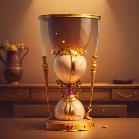 ((masterpiece,best quality)), absurdres, <lora:Egyptian_Icons:0.8>, Egyptian_Icons, no humans, still life, gold, sparkle, hourglass, light particles, reflection,