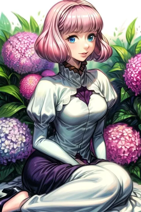 masterpiece, best quality, <lora:lemrina:1>,
lemrina vers envers, 1girl, solo, flower, dress, blue eyes, bob cut, short hair, pi...