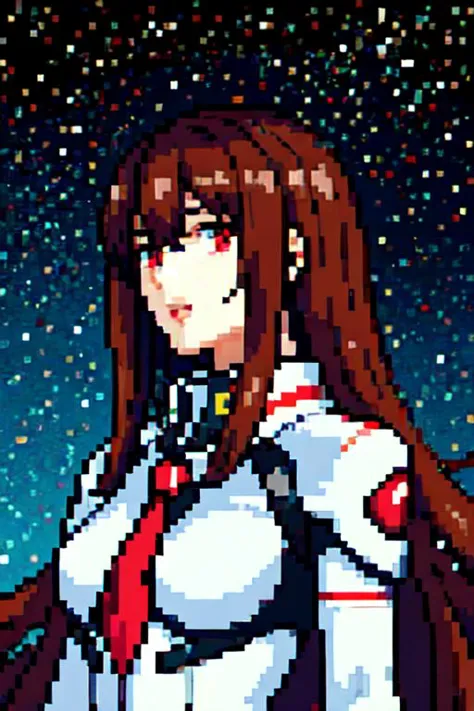 highly insanely detailed, masterpiece, top quality, best quality, highres, 4k, 8k, RAW photo, (very aesthetic, beautiful and aesthetic), 1girl, brown eyes, looking at viewer, parted lips, 
upper body, 
expressionless, 
long_hair, starry_sky, bodysuit, ayanami_rei, solo, night_sky, red_eyes, breasts, white_bodysuit, pilot_suit, bangs, light_particles, interface_headset, 
<lora:Hamabe Minami_v10:0.7>