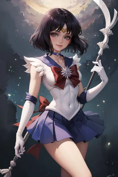 (masterpiece, best quality:1.2), <lora:sailormoon_sailorsaturn-10:1>, solo, 1girl, sailor saturn, magical girl, smile, closed mo...