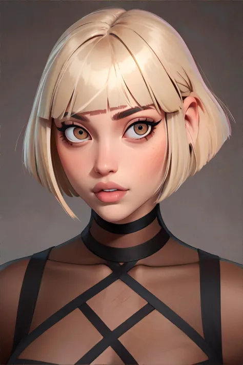 <lora:flatartstyle:1.00>, 1girl, ash blonde bob with bangs, dark brown eyes || <lora:flatartstyle:0.2>