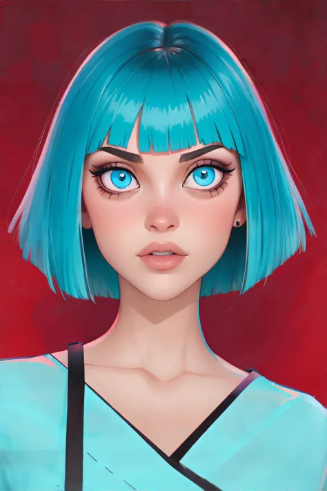 <lora:flatartstyle:1.00>, 1girl, black fringe haircut, turquoise eyes || <lora:flatartstyle:0.2>