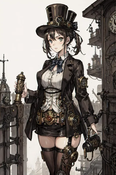 ((best quality, high_resolution, distinct_image)), girl,steampunk,