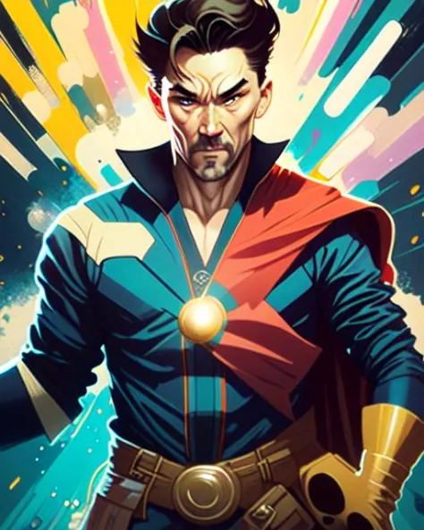 super hero dr strange in action post blurry background 3d render pixar stylemodel made of hiroaki takahashi art ultra perfect co...