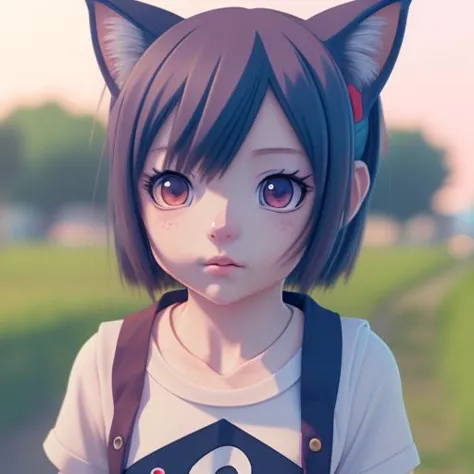 tiny cat girl kid, anime. award winning anime ,8k,hdr