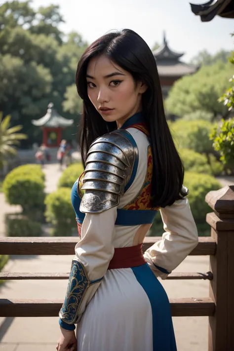 photo of Mulan, a beautiful woman, (skinny:1.2), fit, perfect skin, detailed hair, detailed face, beautiful eyes,
((sexy heavy T...