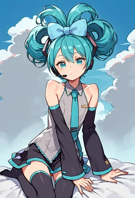 score_9, score_7_up, source_anime, break  solo, <lora:vocaloid_cinnamiku_ponyxl:1> cinnamiku, aqua hair, aqua eyes, updo, hair o...