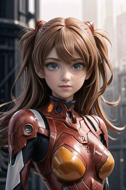 (1girl,3d, photorealistic,masterpiece, best quality, intricate), excited, portrait, seductive pose, inside a mecha,  asuka langley soryu, blue eyes, hair between eyes, headgear, interface headset, orange hair,red bodysuit, long sleeves, red plugsuit, red bodysuit by Greg Rutkowski