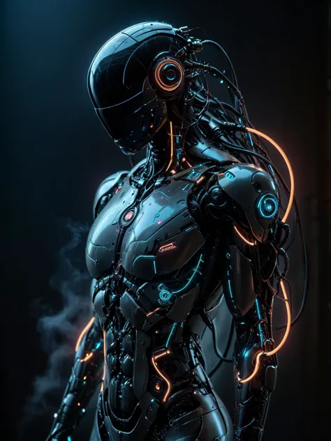 noface, cyborg, close-up, neonbody, lightstreaks <lora:Neon_Cyberpunk_SDXL:0.8> <lora:Faceless_Cyborgs:0.8>  (night:1.4),  steam...