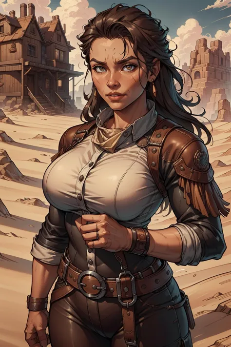 <lora:wildwestworld:1> wildwestworld, photo of  fist of the north star as a fantasy d&d character, portrait art by donato gianco...