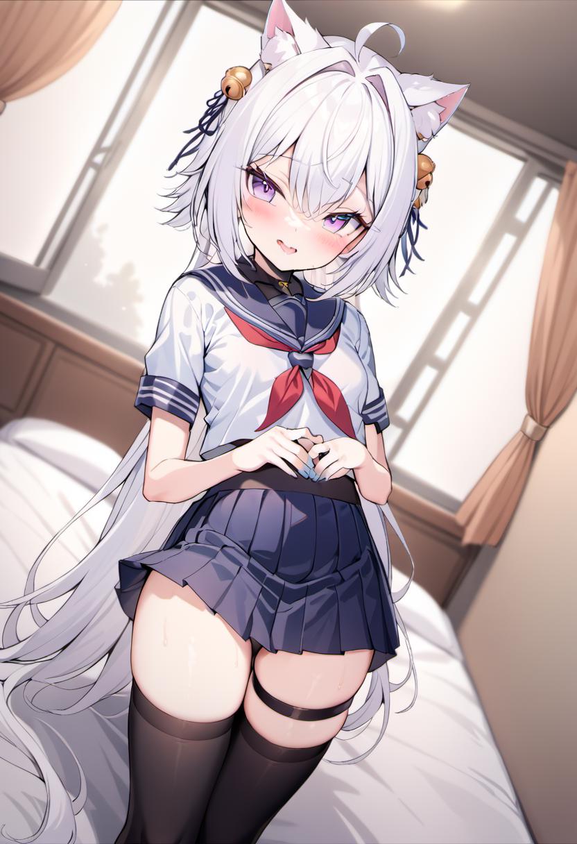 Kanna kamui ,short white dress ,wind blows,exposed panties,i see her panties  - SeaArt AI