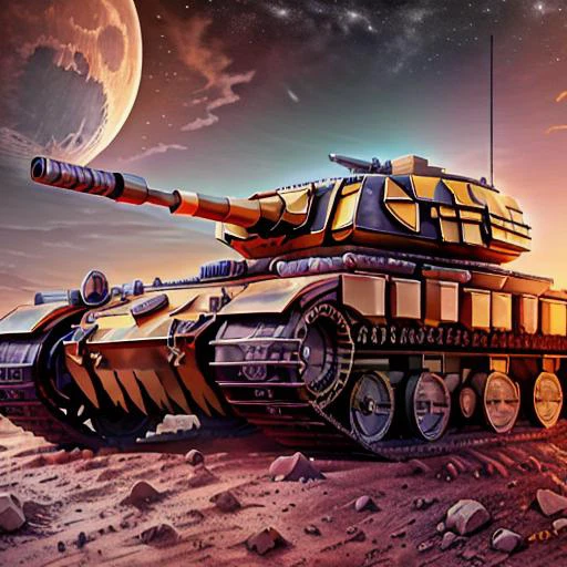 realistic,constructionyardai  tank at Moon,HDR,UHD