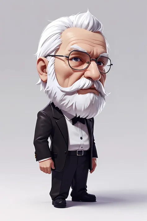 masterpiece,best quality,(The old man with the white beard:1.1),solo,cute,3d rendering,HD,8K,white background,<lora:dayanmengV2-000010:0.4>,chibi,