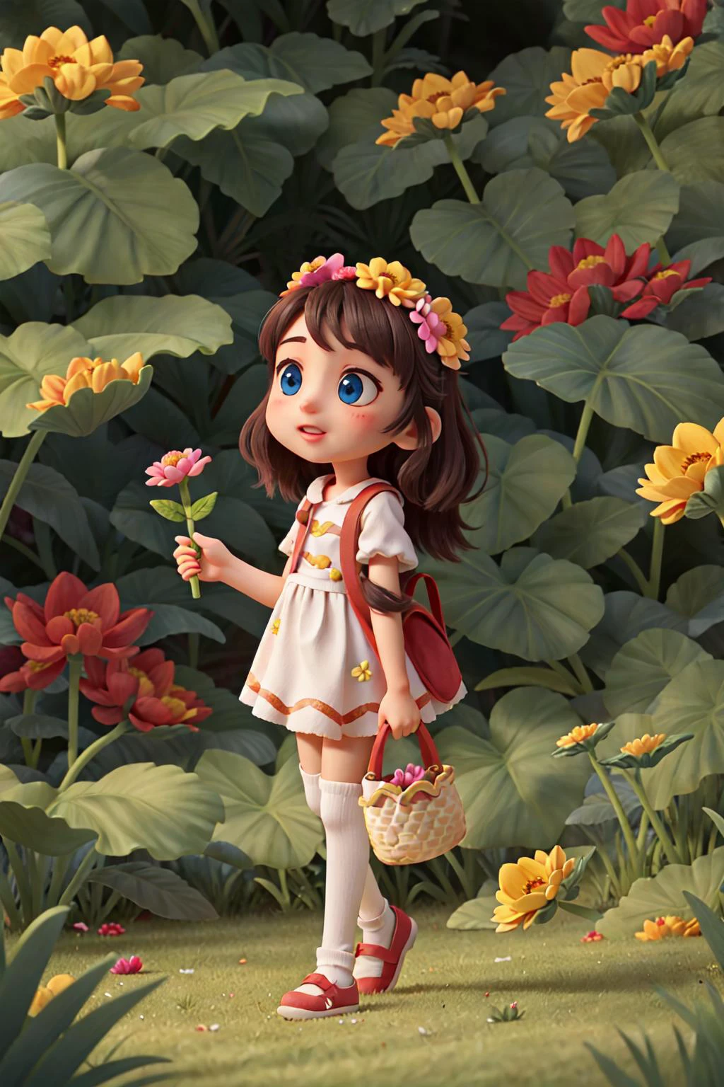1 名女孩,花,花瓣, 